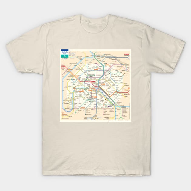 Paris Subway Map T-Shirt by Superfunky